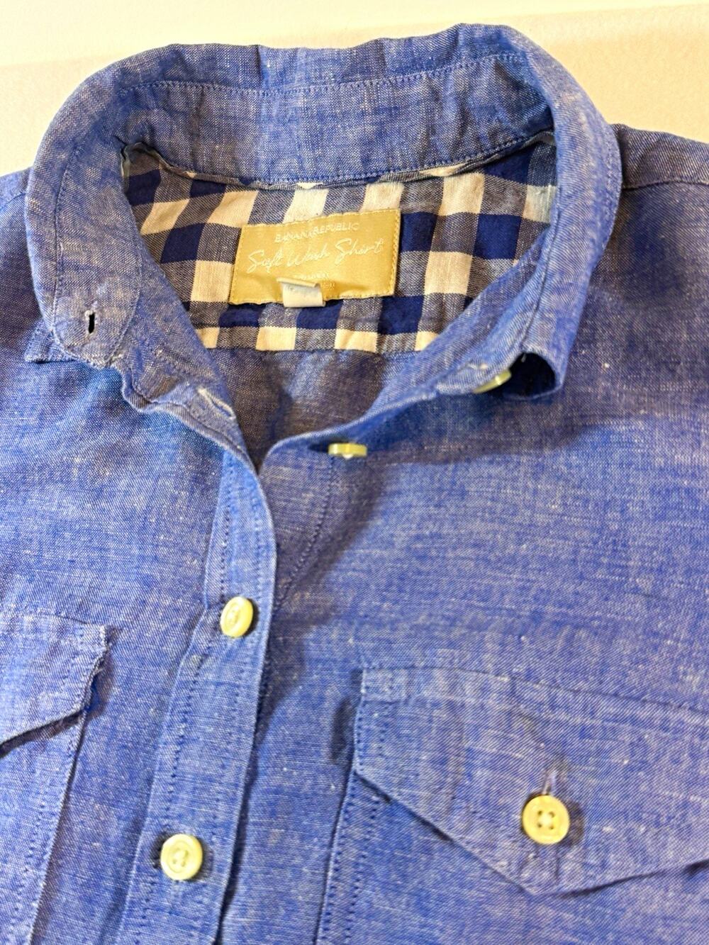 Banana Republic Soft Wash Linen Blend Shirt Small